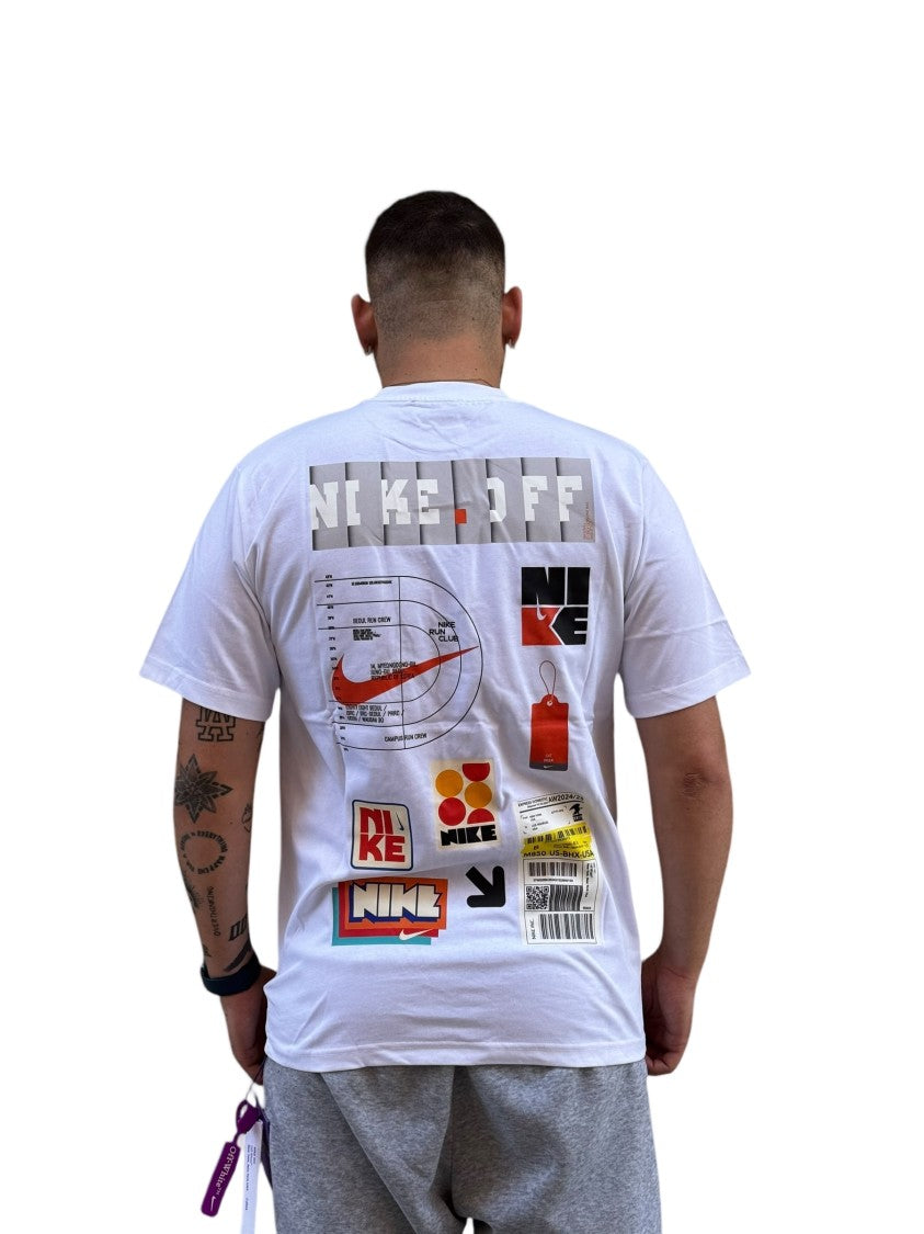 Nike X Off-White Distinctive White T-Shirt With Experimental Design Elements