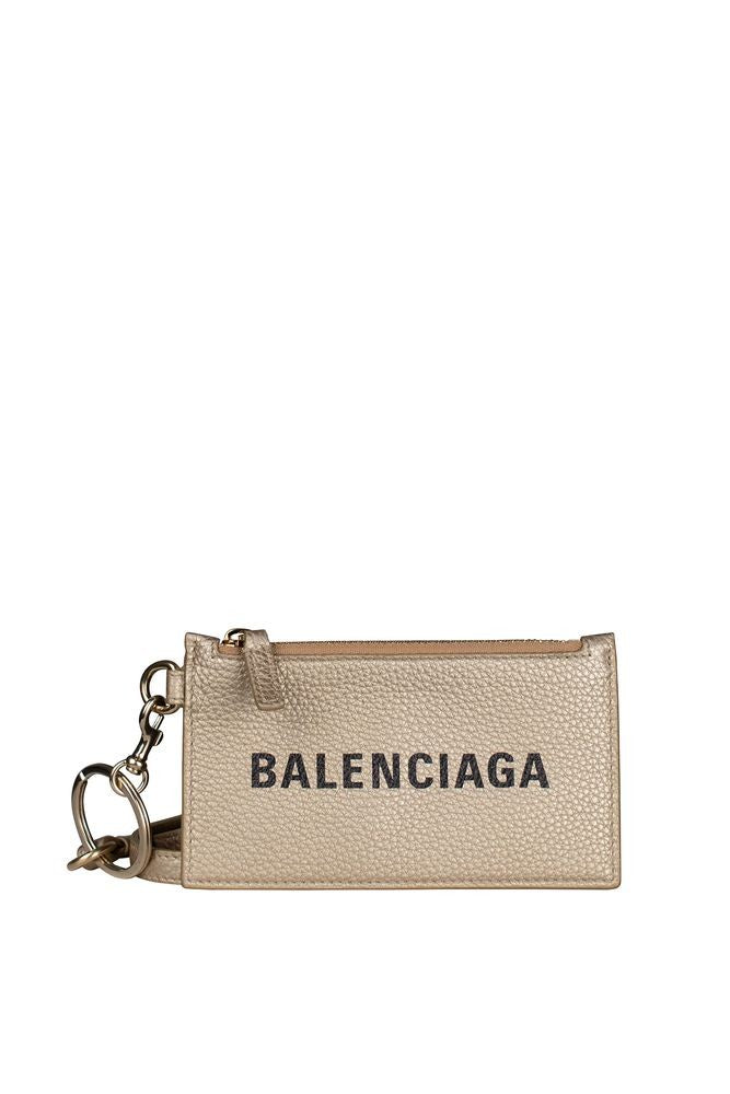 Balenciaga Gold Grained Leather Card Holder