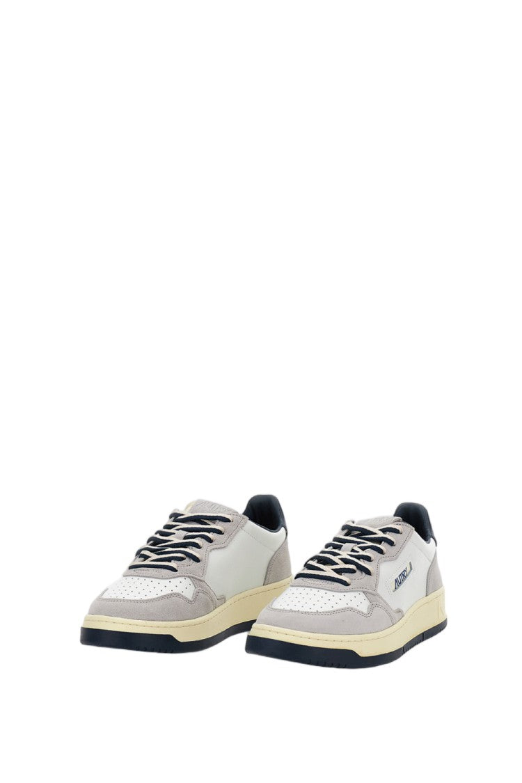 Autry White Medalist Low Leather Suede Sneakers