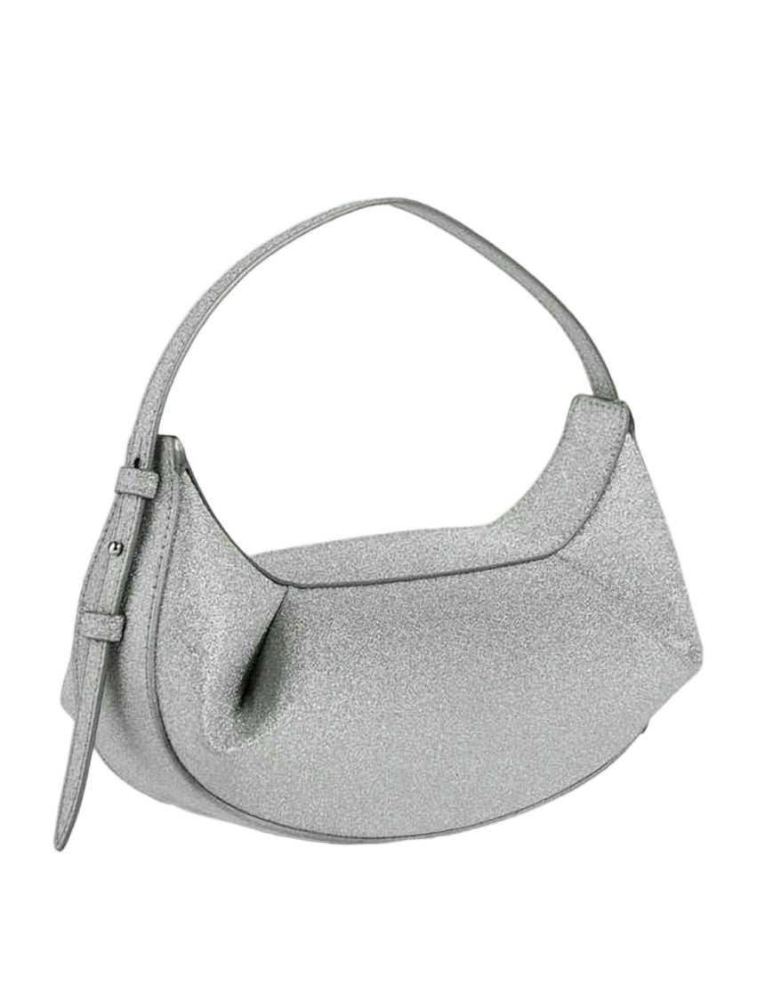 Yuzefi Crescent-Shaped Silver Shoulder Bag