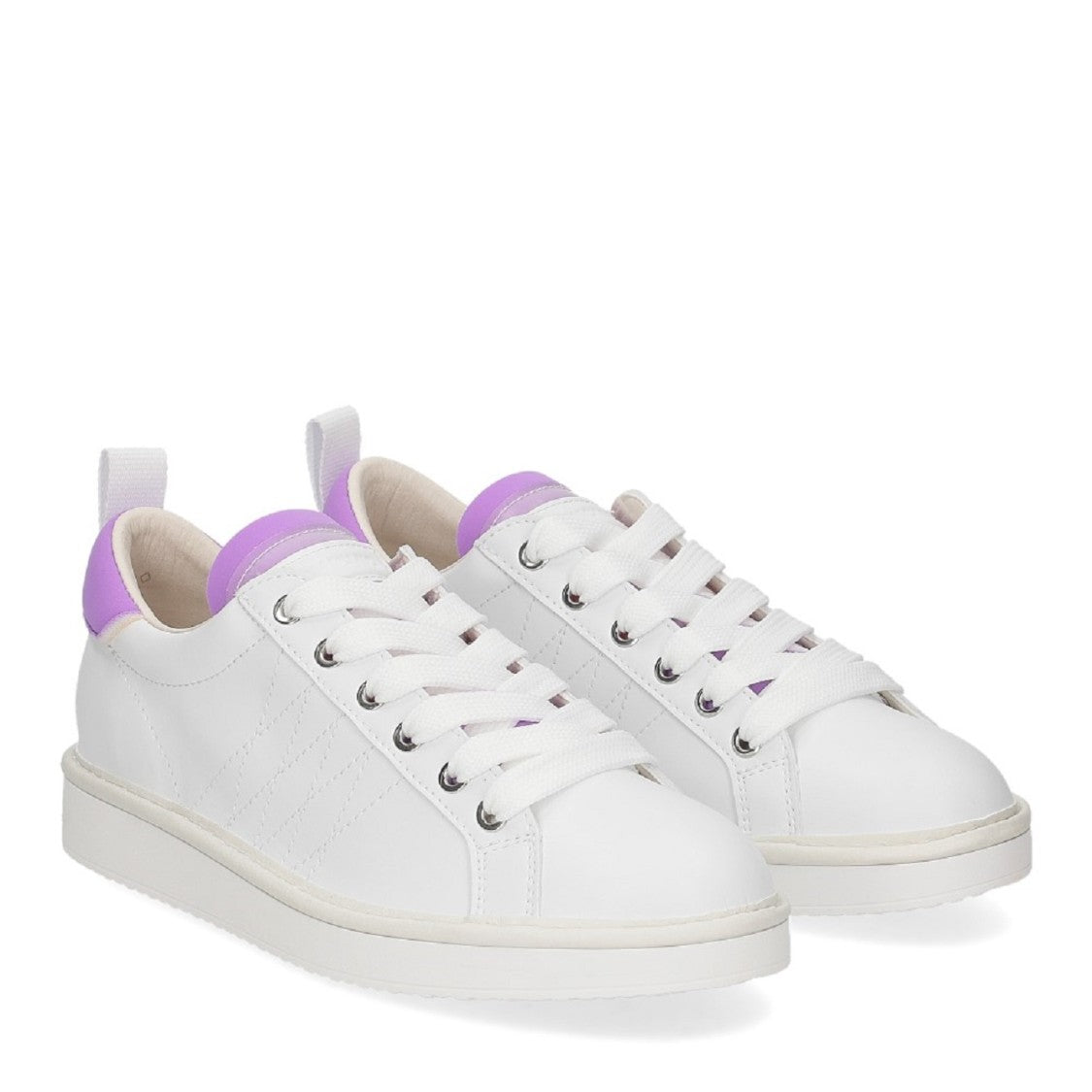 Panchic White Eco-Leather Sneakers