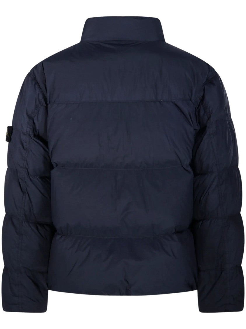 Stone Island Cropped High-Collar Quilted Puffer Bomber Jacket