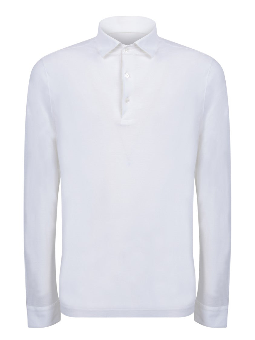 Dell'oglio Fresh Crepe White Polo Shirt