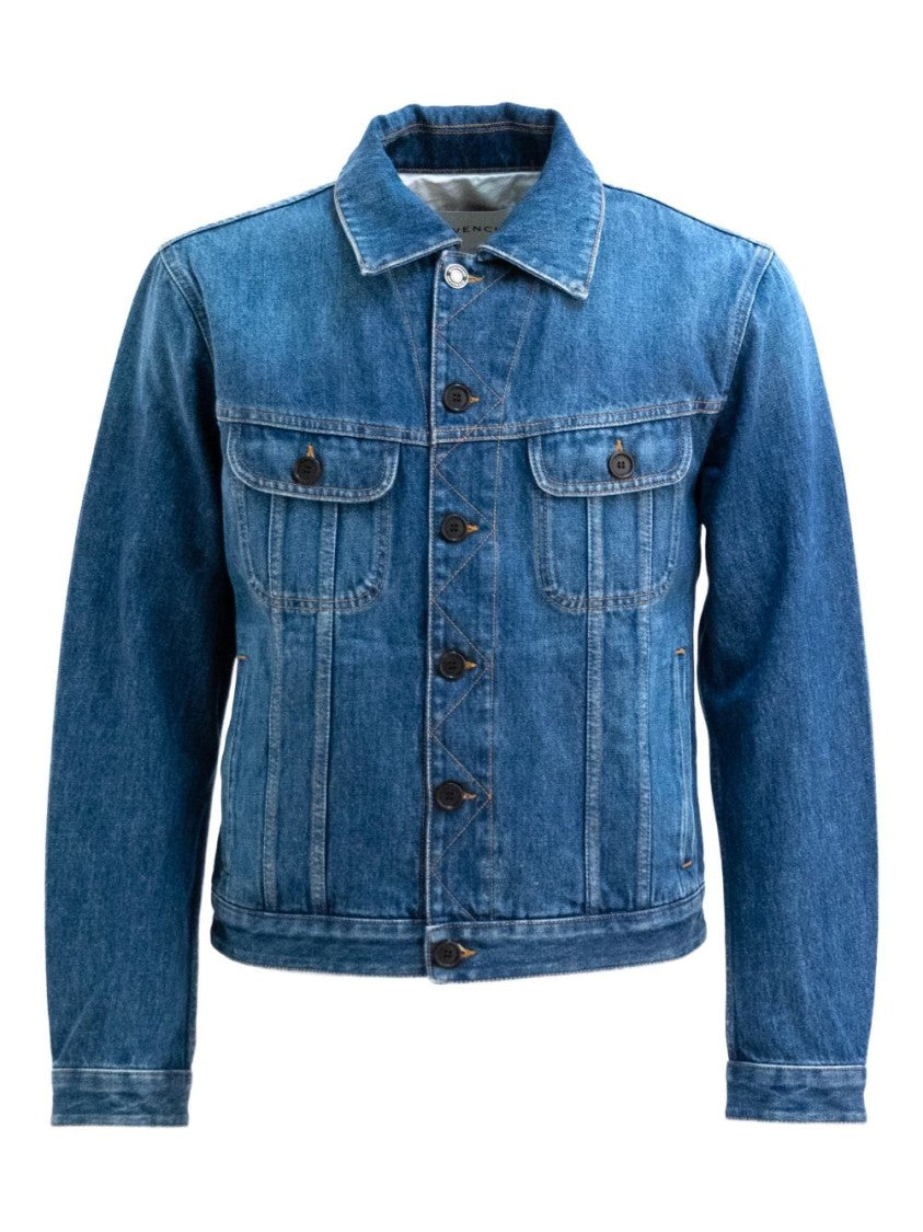 Givenchy Blue Silk And Nylon Zip Jacket