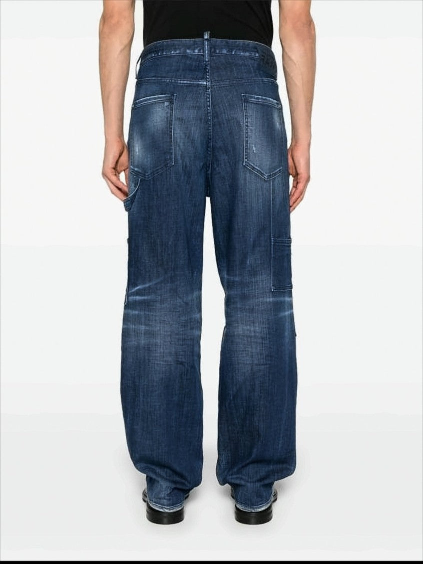 Dsquared2 Relaxed-Fit Denim Pants With Distressed Finish