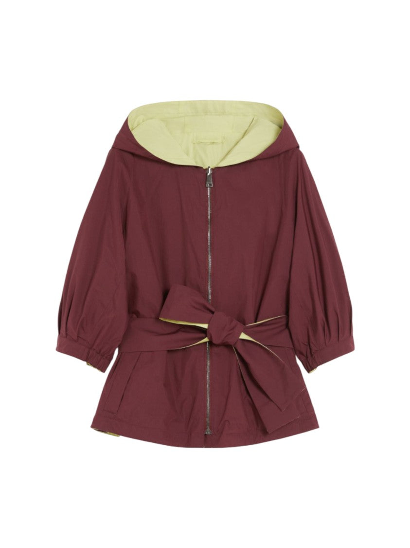 Max Mara Reversible Burgundy Windbreaker With Contrasting Interior