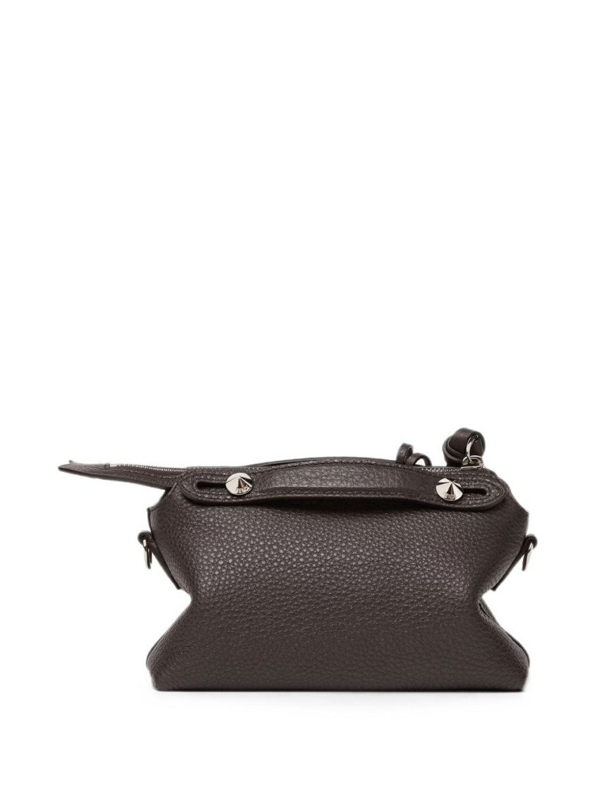 Fendi Textured Leather Pyramid Stud Shoulder Bag