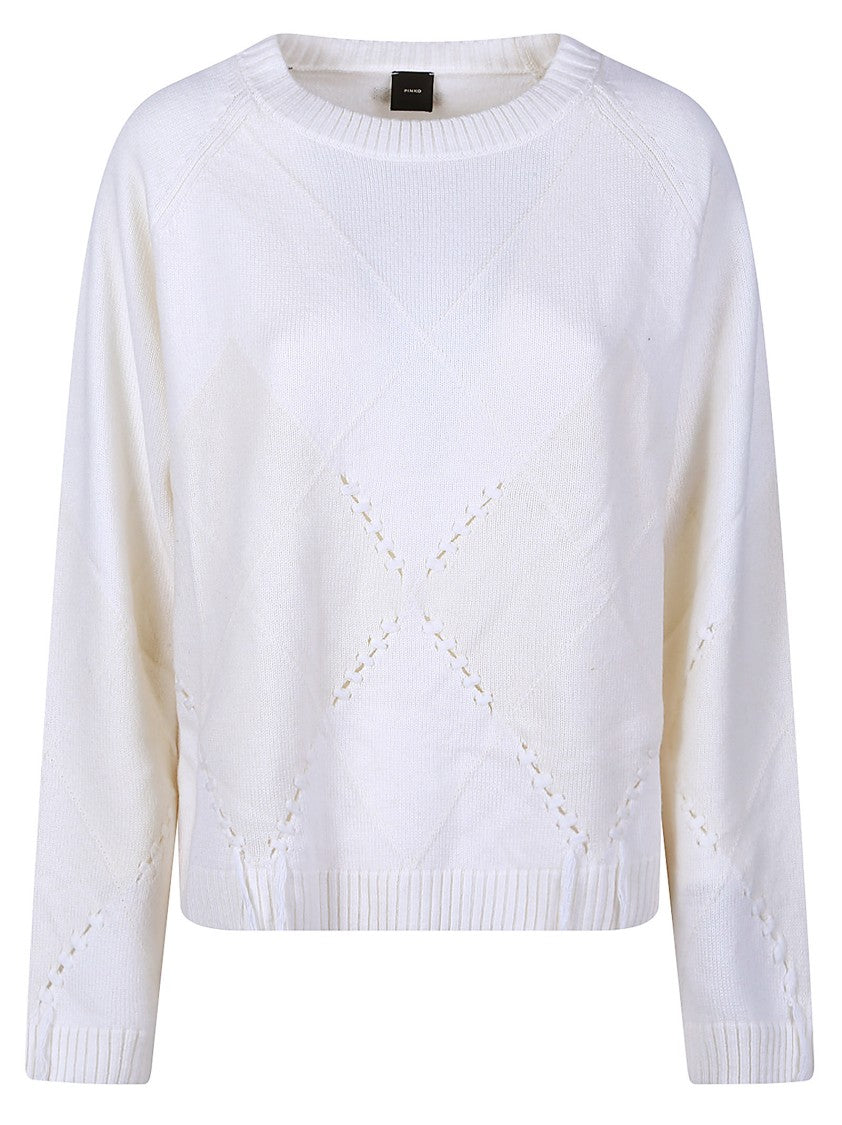 Pinko Berna Textured Geometric Wool Sweater