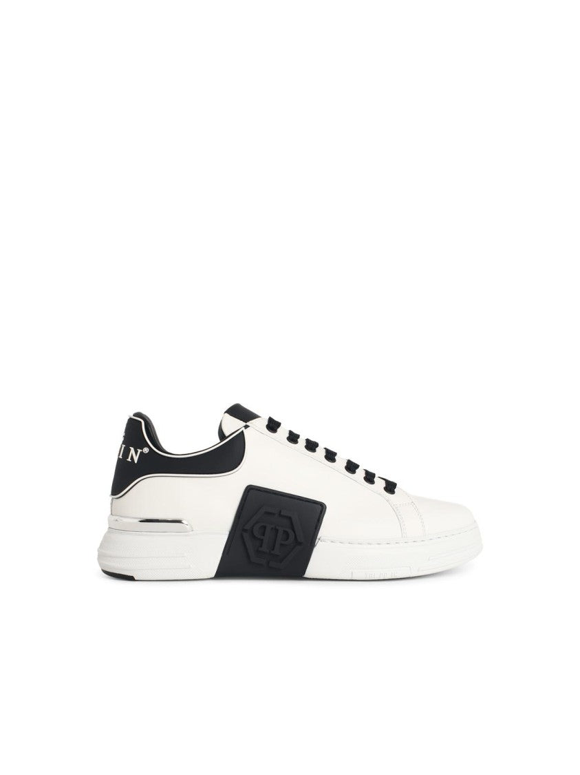 Philipp Plein 'Phantom' White Leather Sneakers