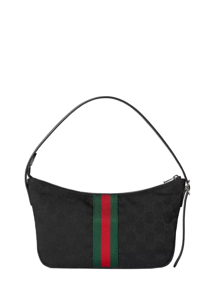 Gucci Rectangular Monogrammed Shoulder Bag With Leather Strap