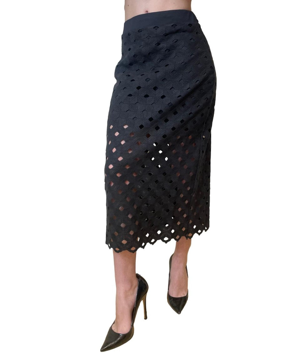 Max Mara Black Cotton Blend Beach Skirt