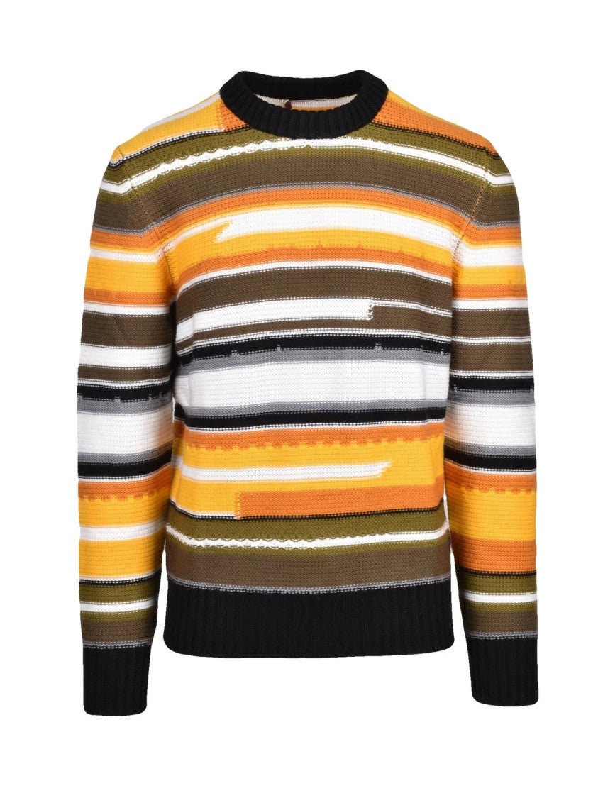 Kangra Crew Neck Sweater With Vibrant Mélange Stripes