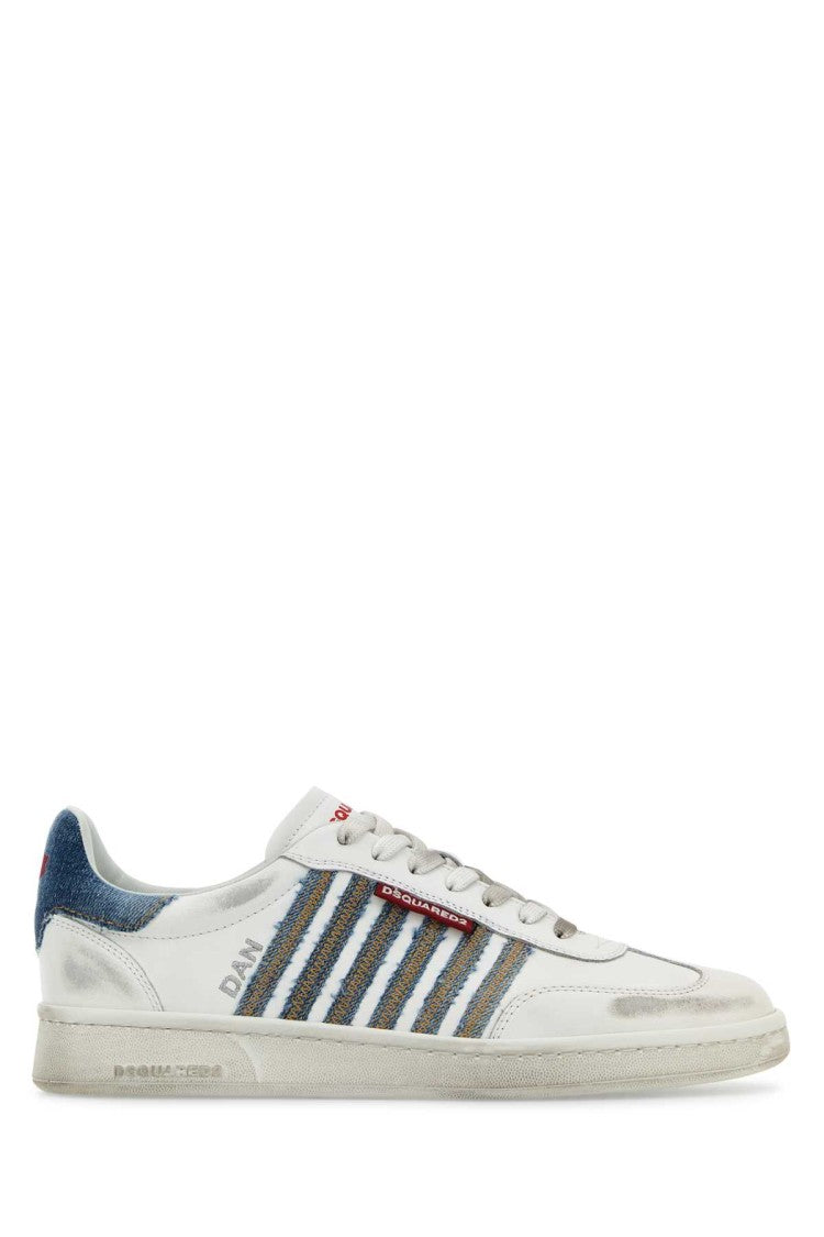 Dsquared2 White Leather Boxer Sneakers