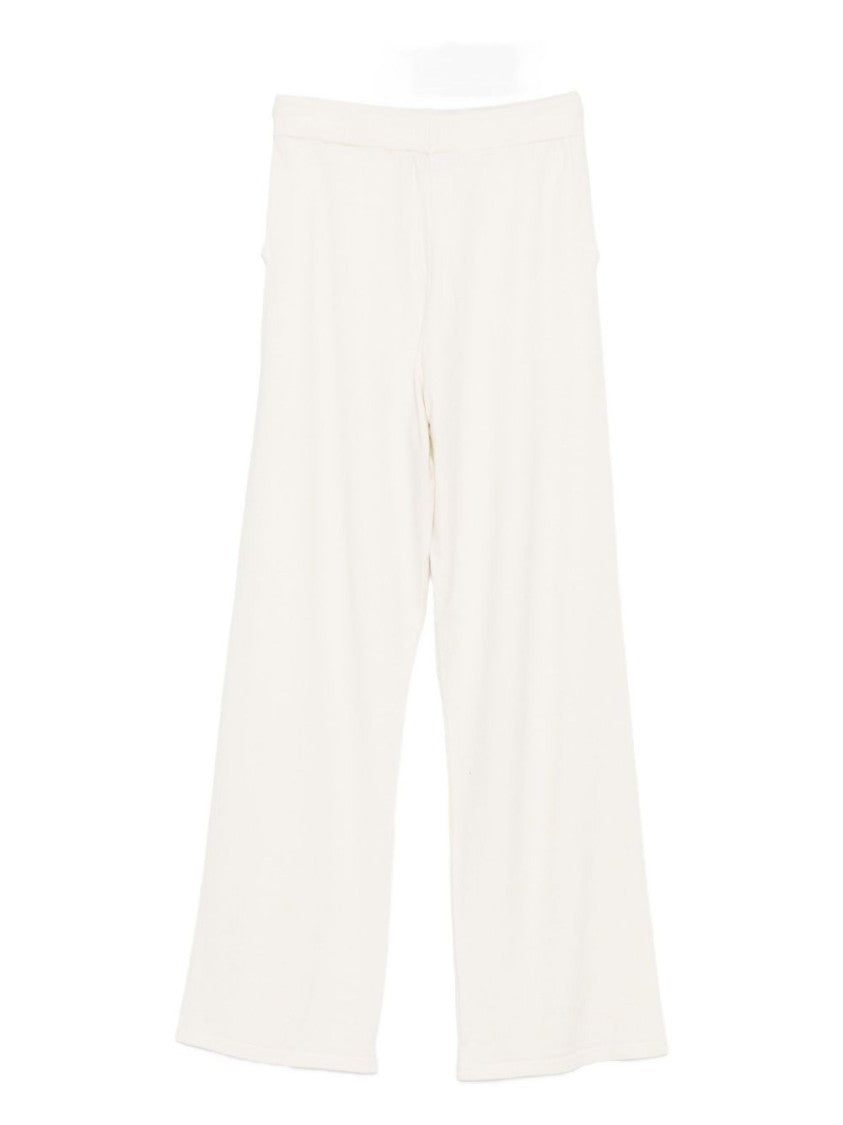 Blugirl Wide-Leg White Trousers With Elastic Waistband