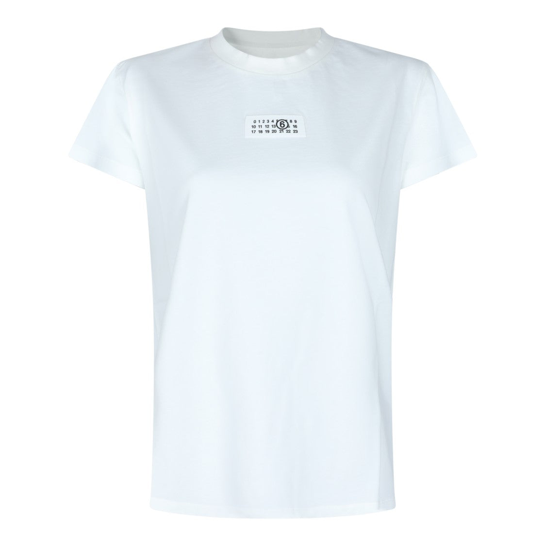 Mm6 By Maison Margiela White Cotton Logo Patch T-Shirt