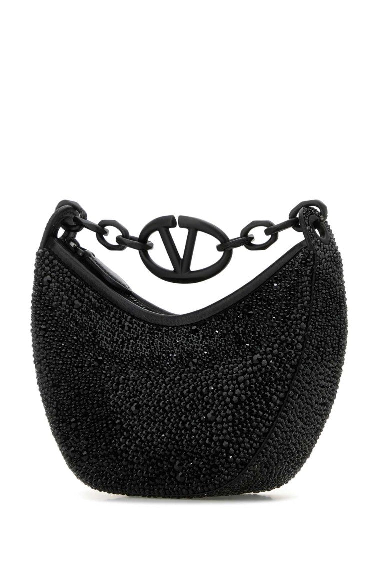 Valentino Garavani Embellished Leather Hobo Vlogo Moon Handbag