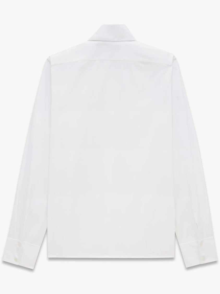 Saint Laurent White Cassandre Poplin Shirt