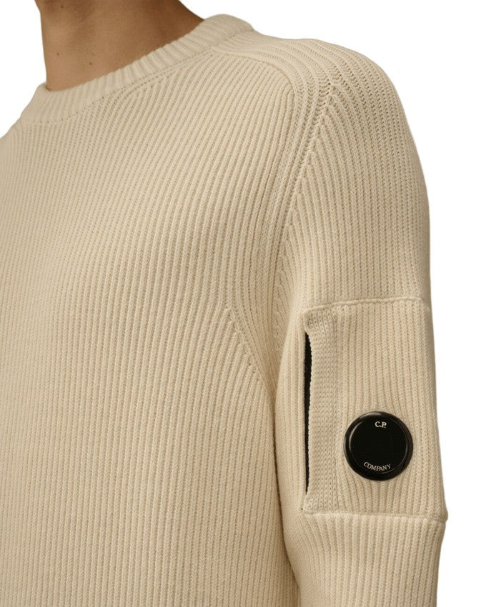 C.P. Company Gauze Knit White Sweatshirt