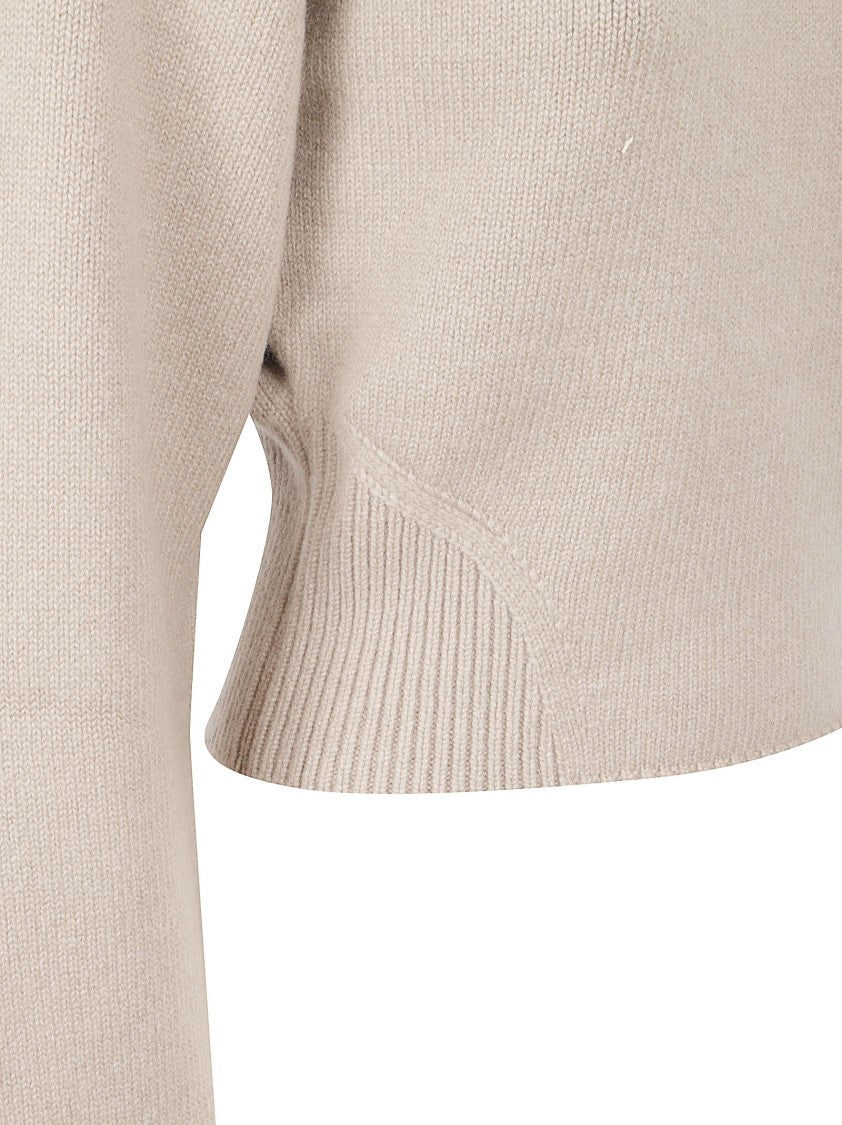 Alaïa Cropped Cashmere Blend Sweater With Ribbed Detailing
