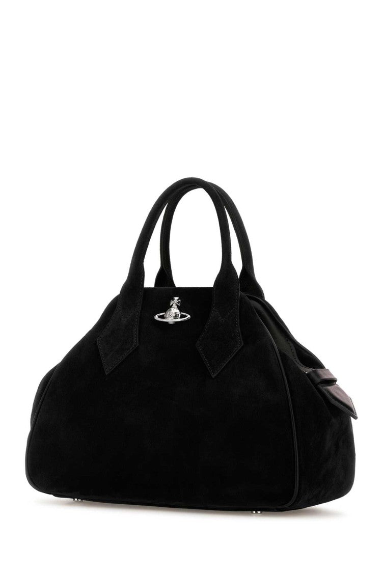 Vivienne Westwood Black Suede Medium Yasmine Handbag