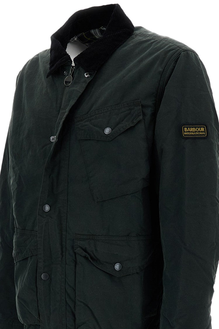 Barbour Black Winter Drifter Washed Waxed Cotton Jacket