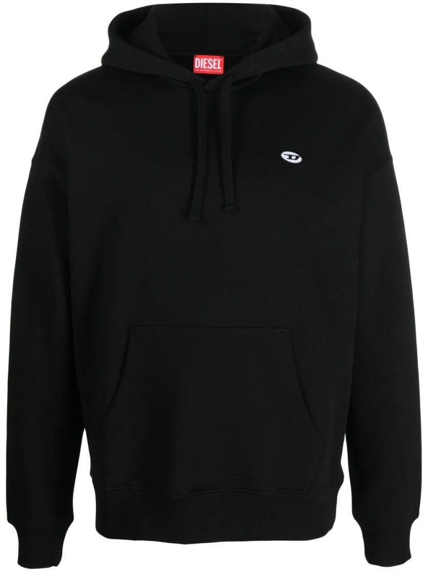 Diesel Hooded Black Cotton Sweatshirt
