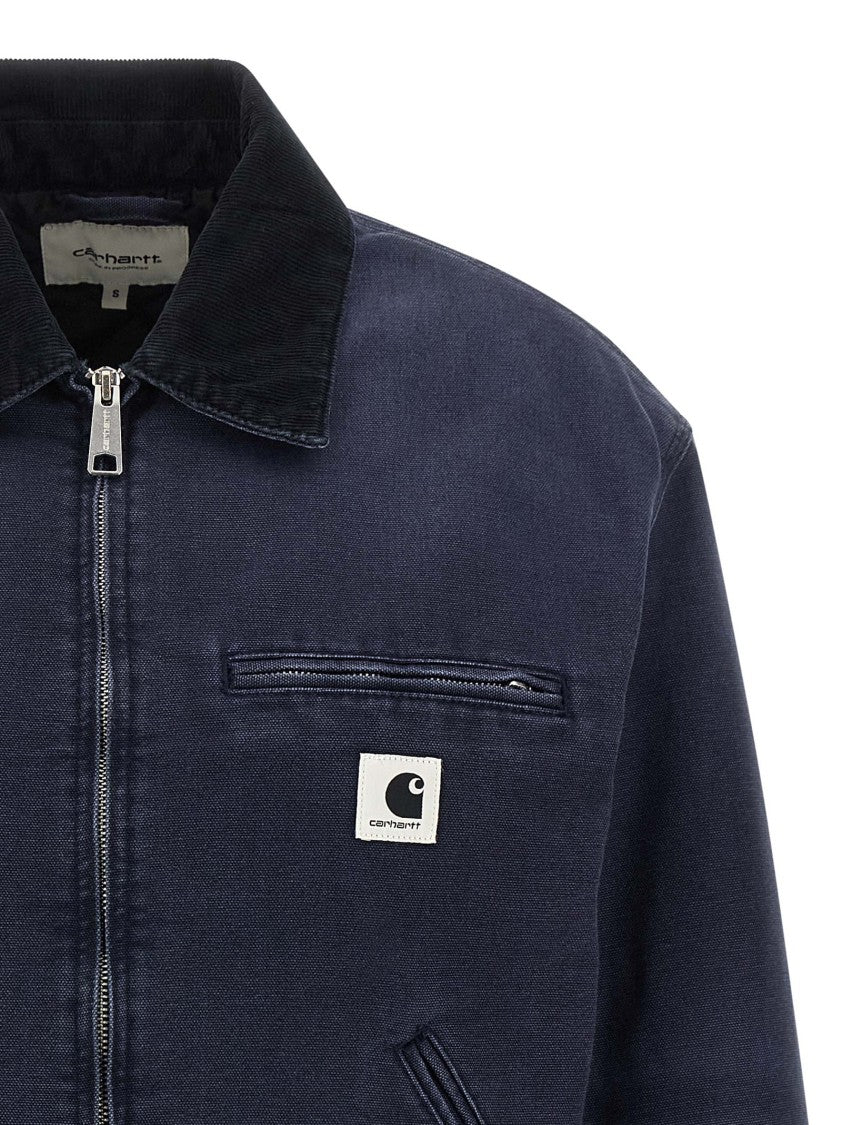 Carhartt Wip Loose-Fit Blue Og Detroit Jacket With Corduroy Collar