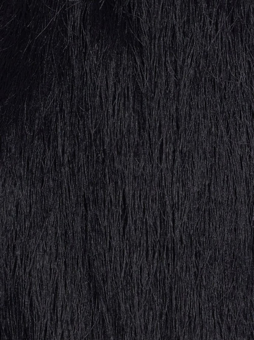 Twin-Set Textured Cropped Sweater With Airy Fringed Design