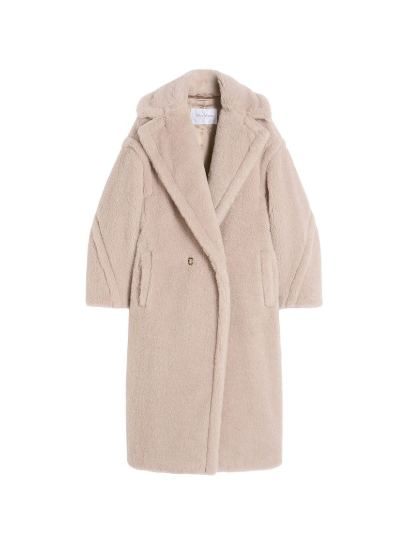 Max Mara Plush Teddy Coat With Wide Lapel And Double-Breasted Design