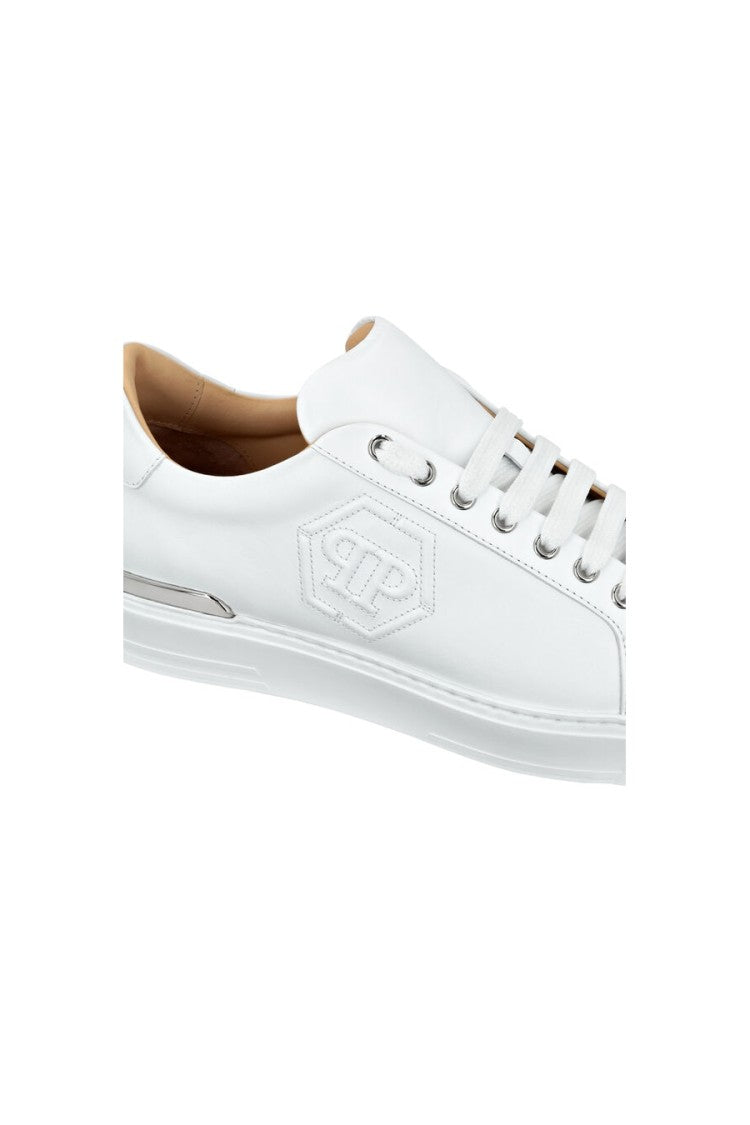 Philipp Plein White Hexagon Nappa Leather Low-Top Sneakers