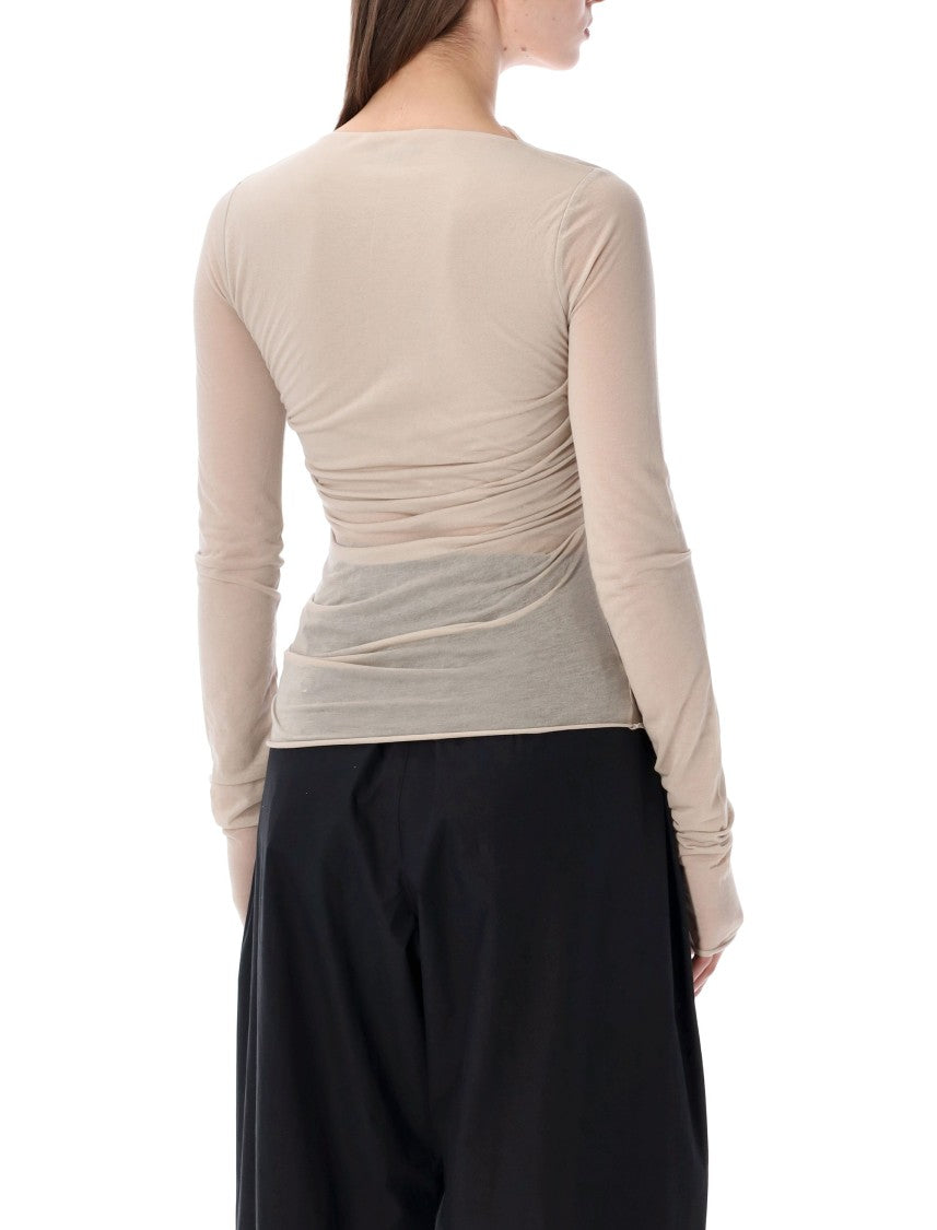 Soeur Gaia Draped Long-Sleeve Top