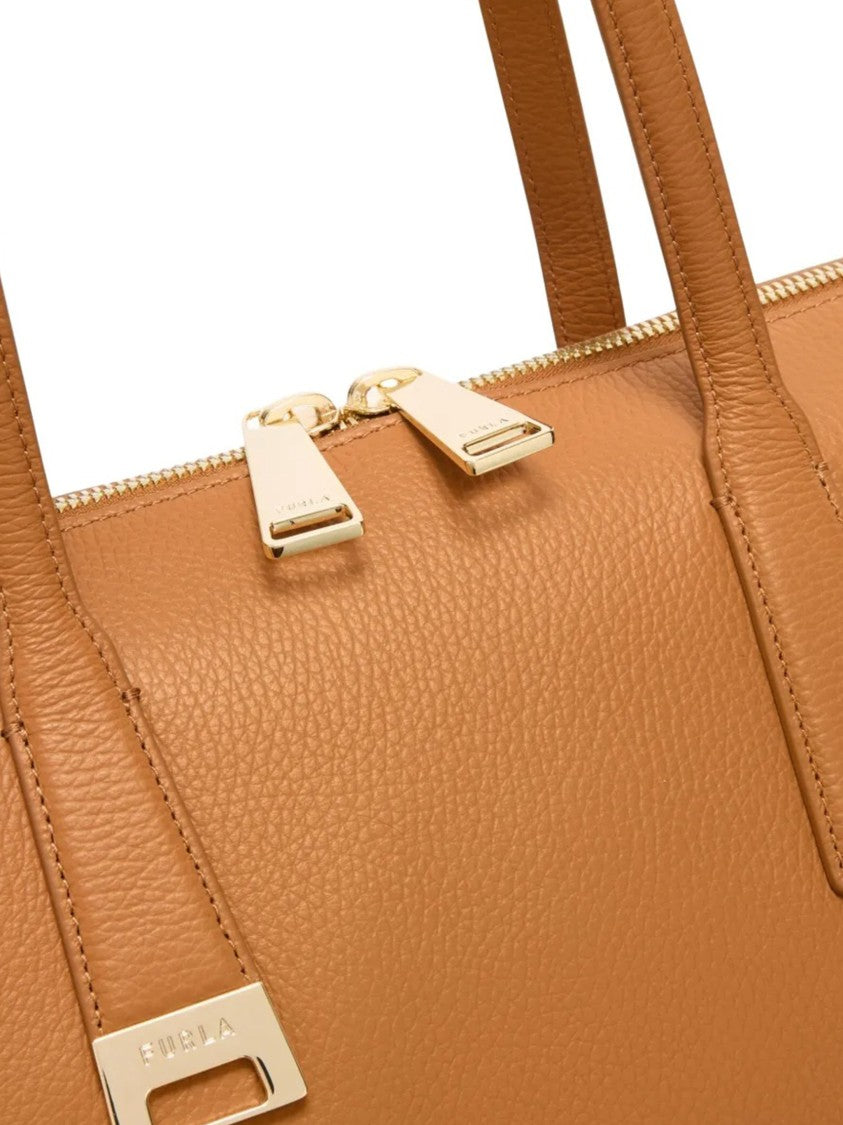 Furla Olivia L Tote Structured Brown Leather Tote