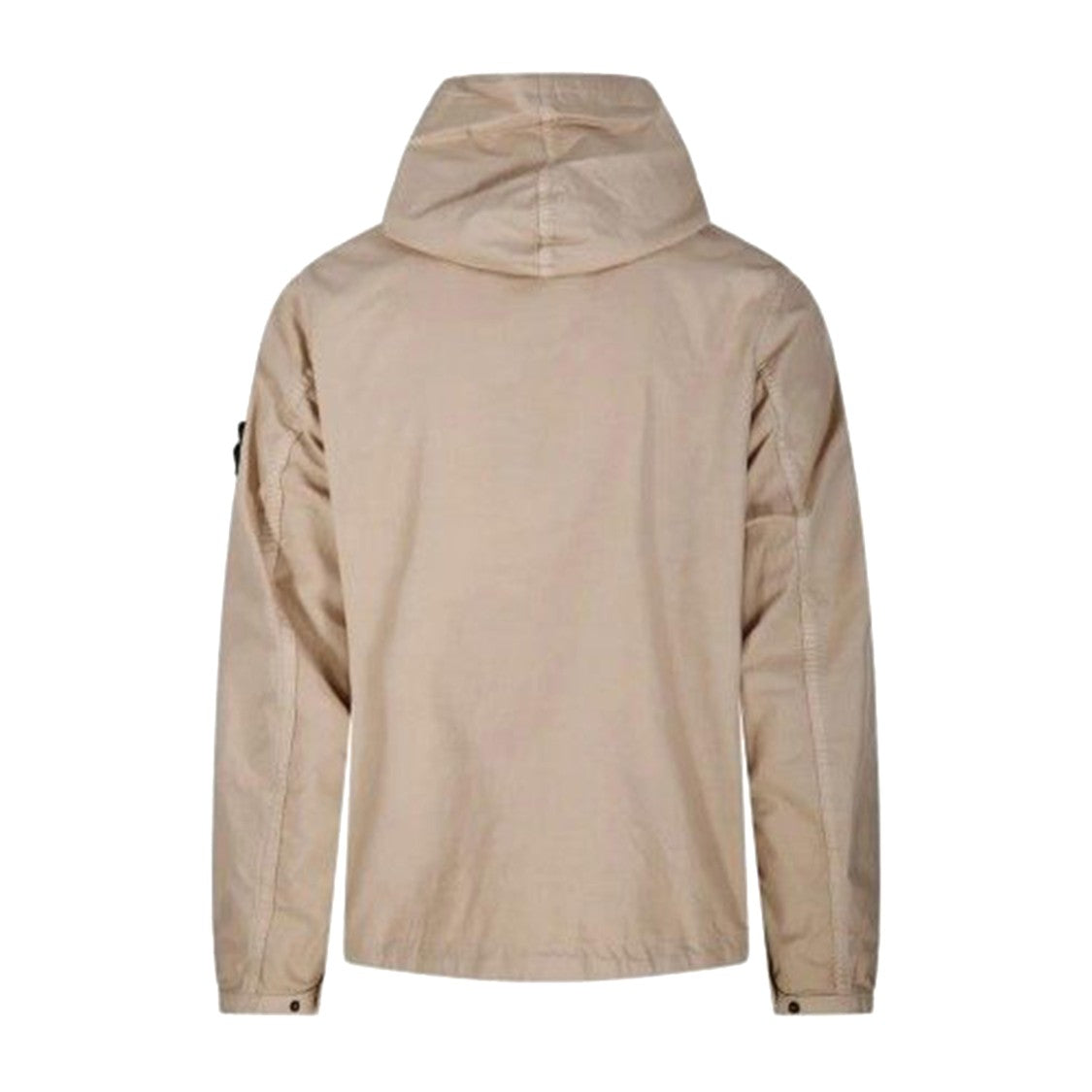 Stone Island Brown Cotton Short Parka With Concealed Placket