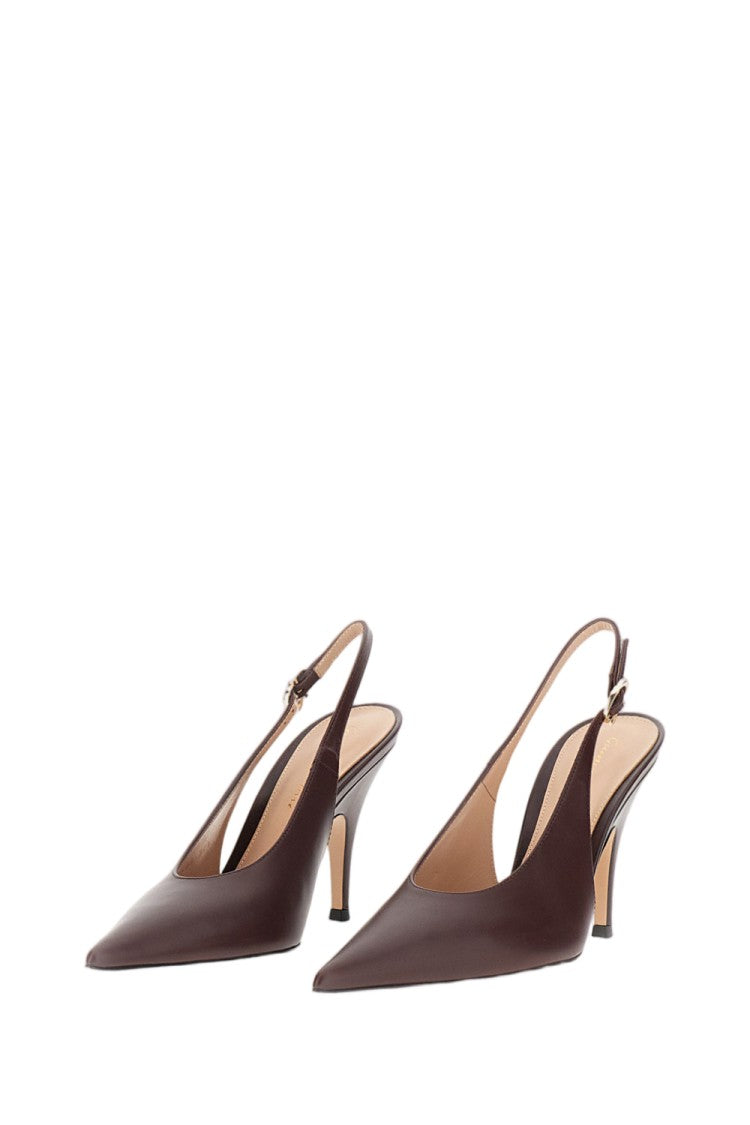 Gianvito Rossi Brown Sofia Sling Leather Pumps