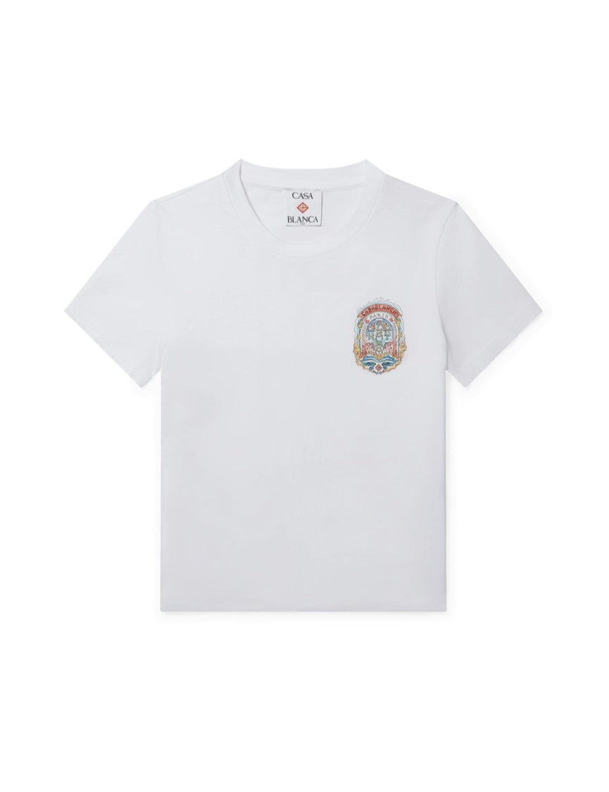 Casablanca White Graphic T-Shirt With Back Design