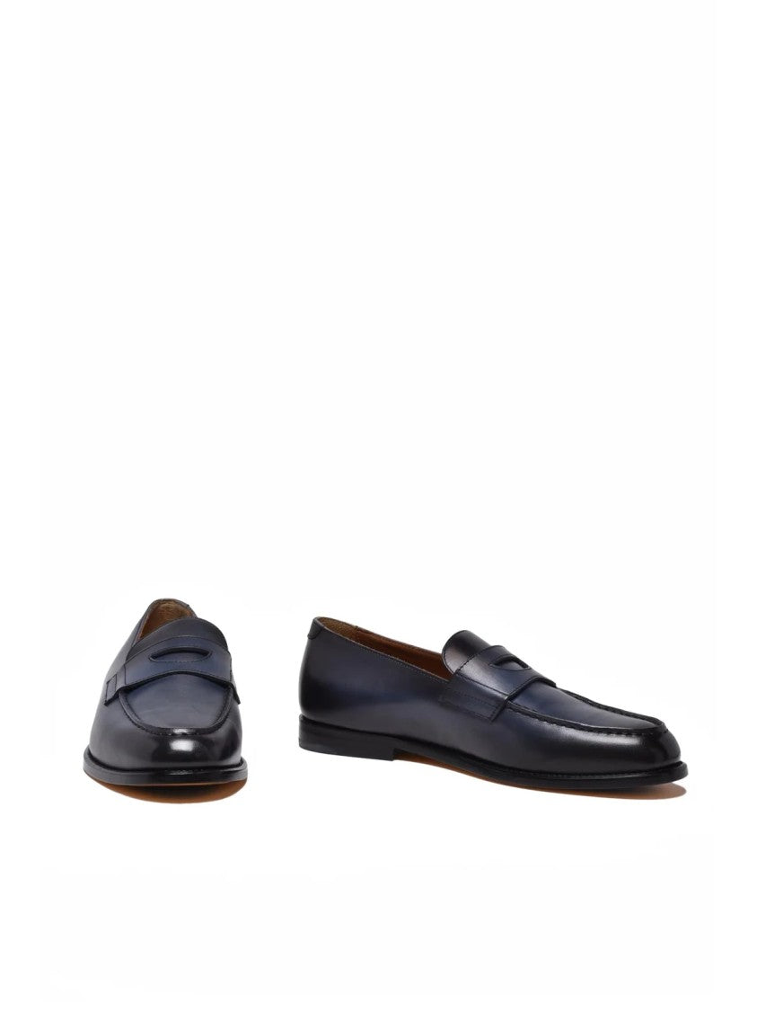 Doucal's Blue Leather Loafers