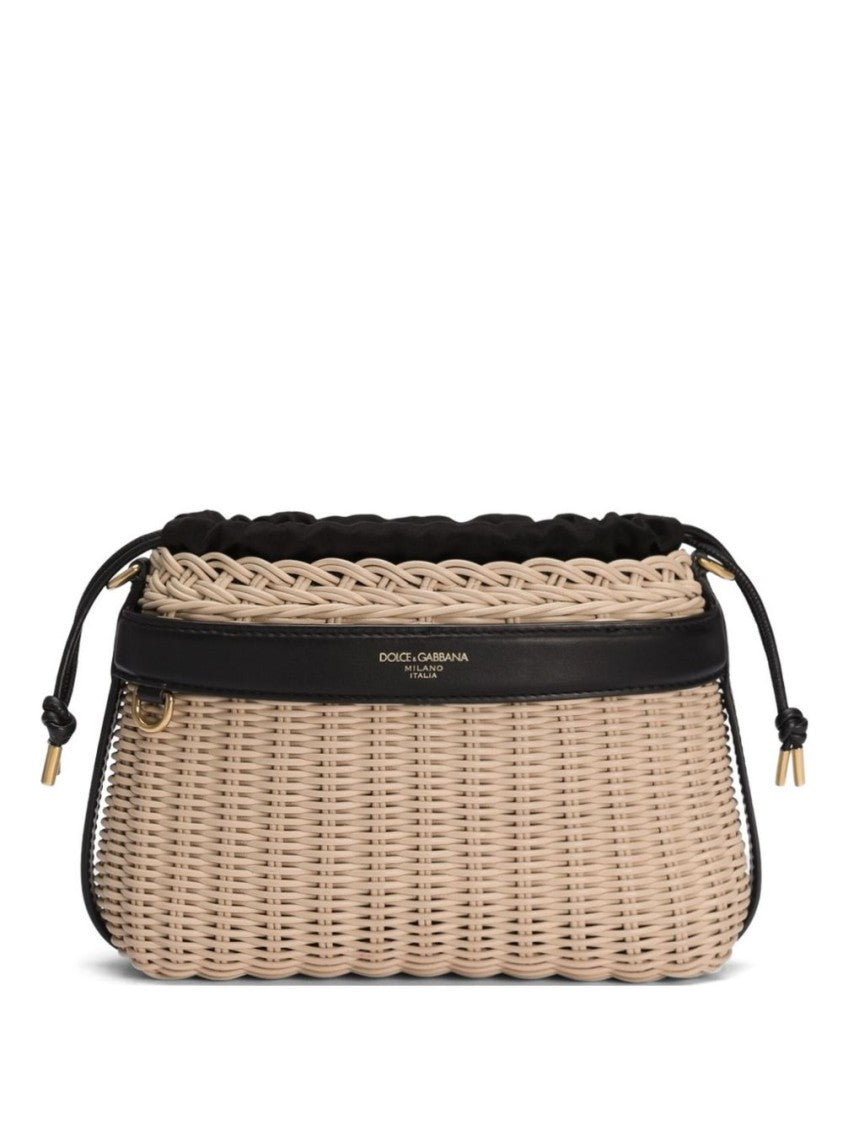 Dolce & Gabbana Woven Design Bag With Shape And Drawstring Closure