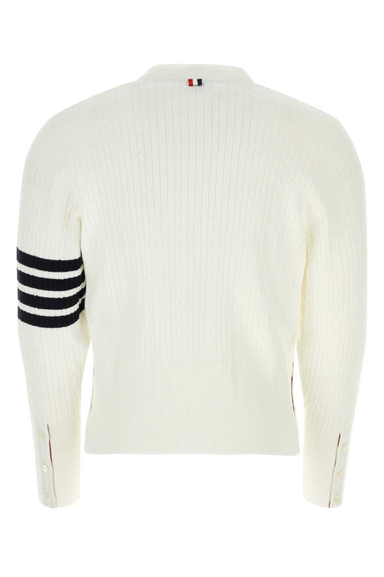 Thom Browne White Cotton Cardigan