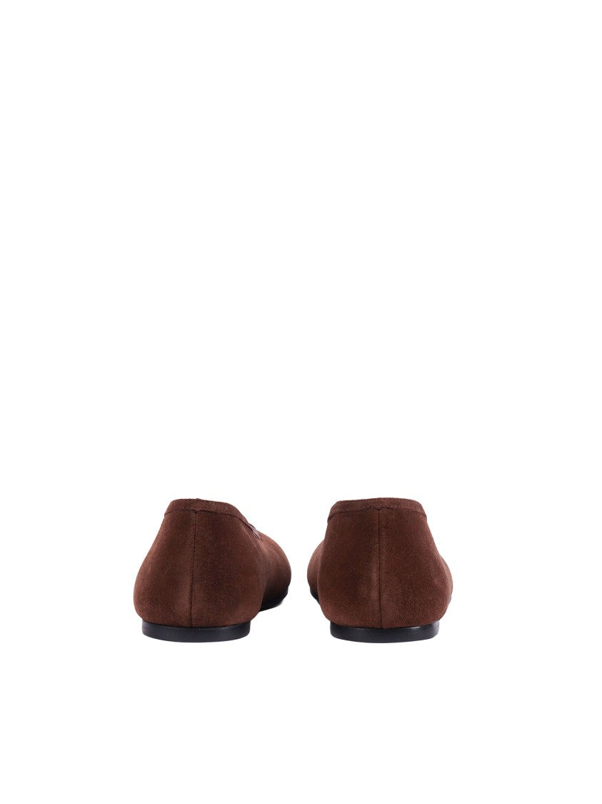 Alohas Brown Bumi Suede Leather Flats