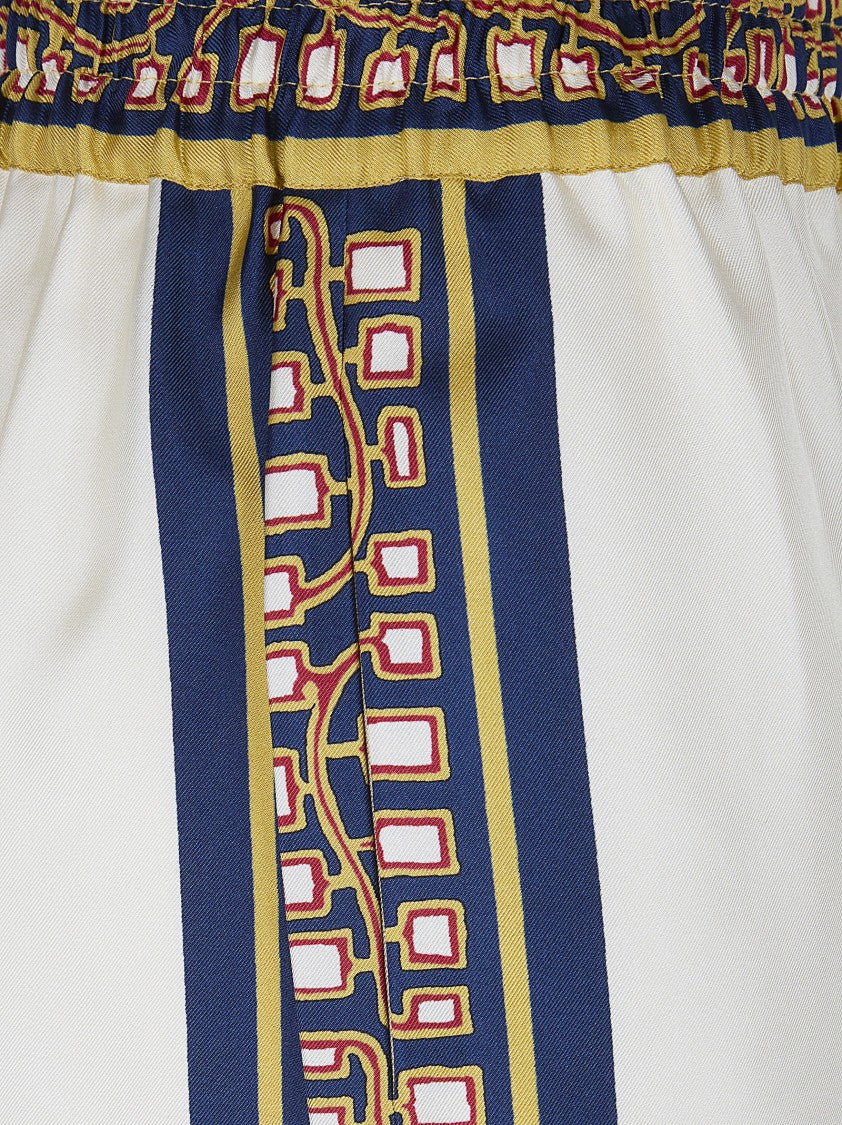 La Double J Silk Twill Wide-Leg Palazzo Pants With Vibrant Lemuria Print