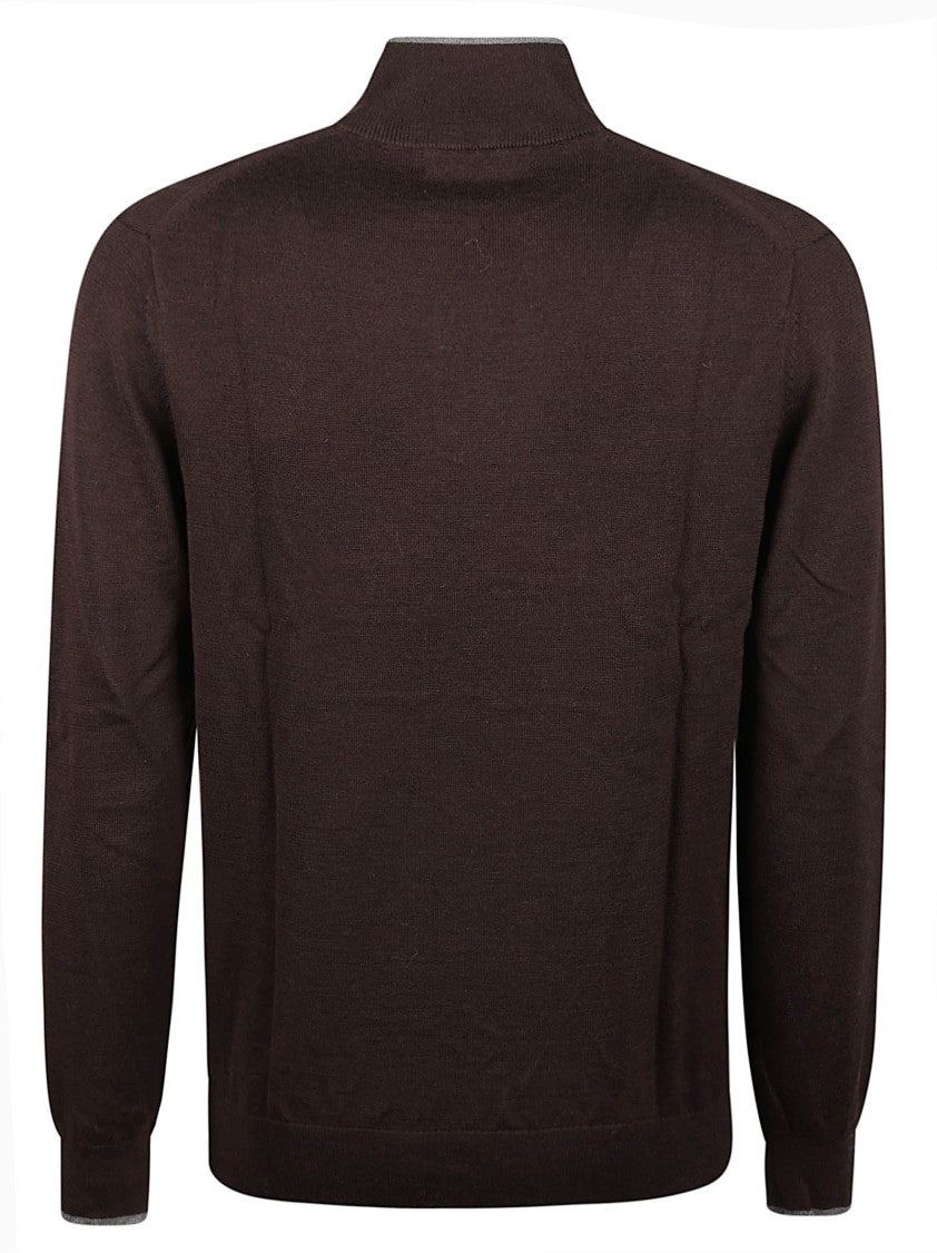 Michael Kors Core Merino Half-Zip Chest Logo Merino Wool Sweater
