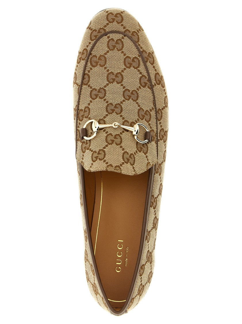 Gucci Jordaan Loafers In Original Gg Fabric