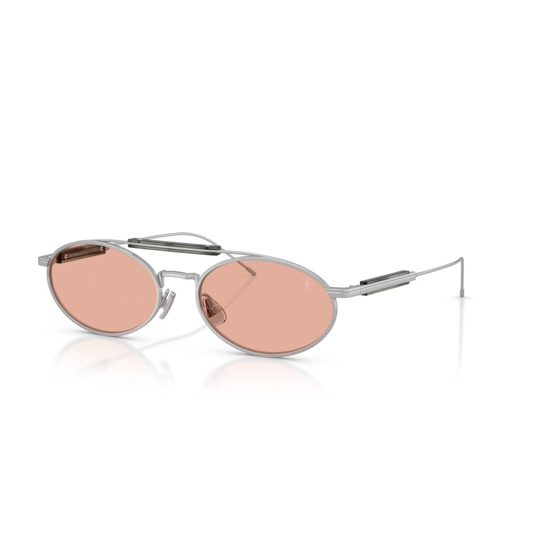 Brunello Cucinelli 0Bc2013st Oval Titanium Frame Sunglasses With Pink Tinted Lenses