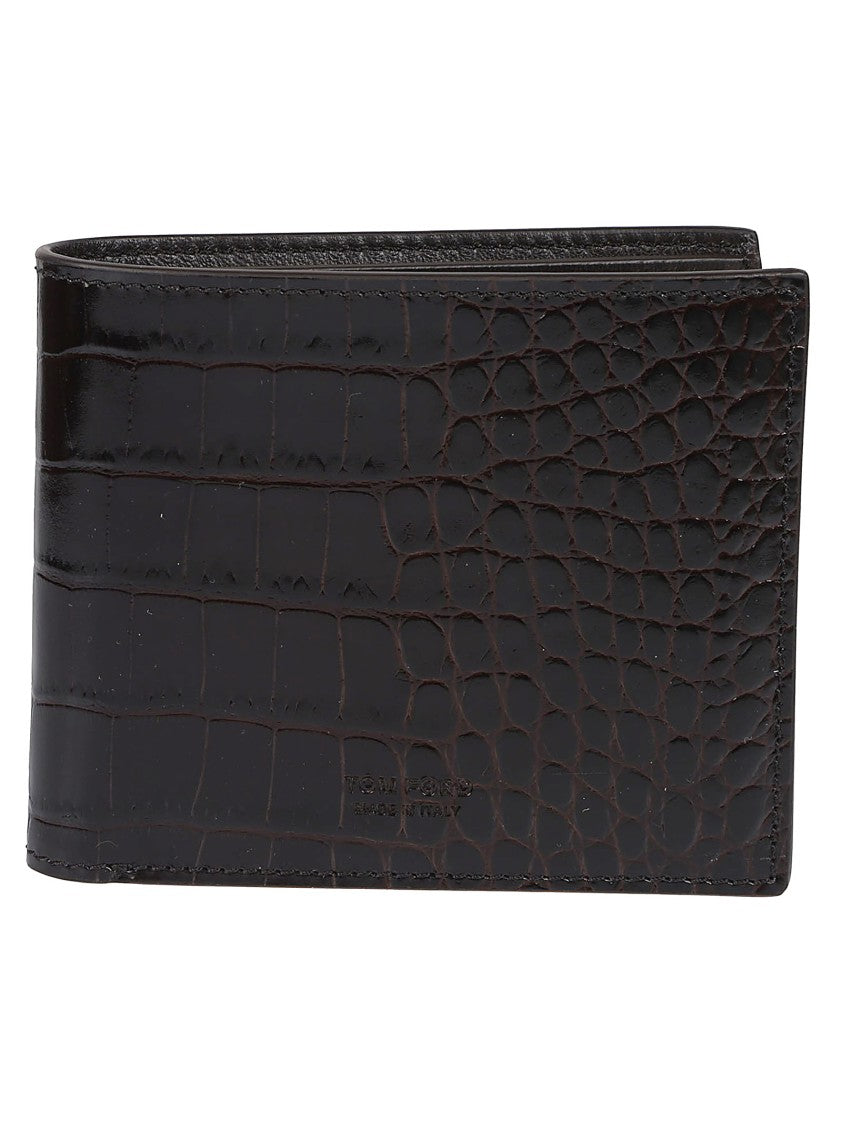 Tom Ford Black Shiny Printed Calf Leather Wallet