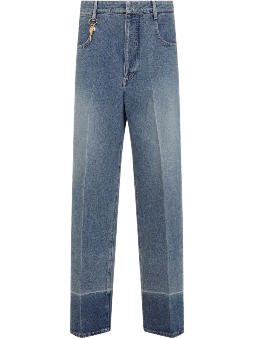 Carven Cotton Five-Pocket Jeans With Key Pendant Detail