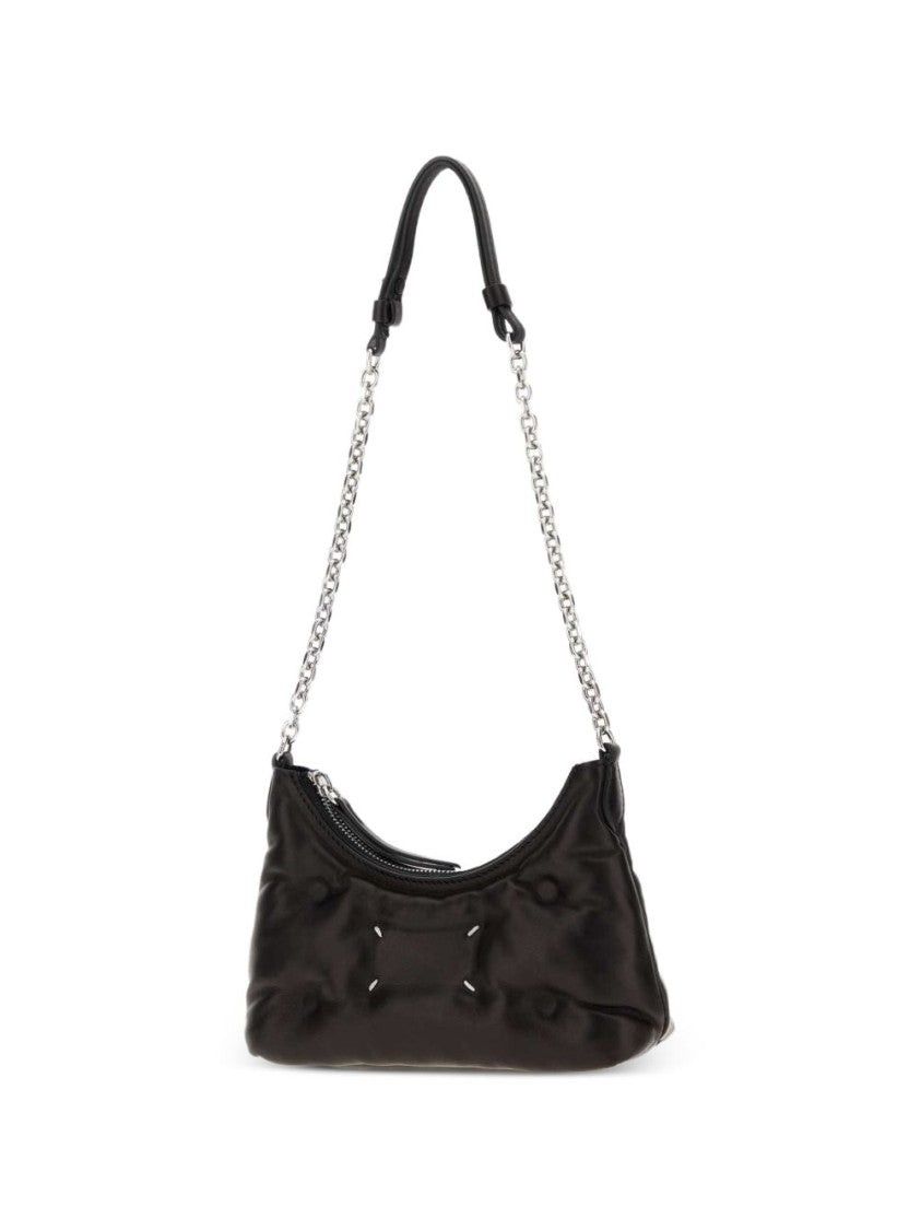 Maison Margiela Black Rectangular Silver-Tone Chain Shoulder Bag