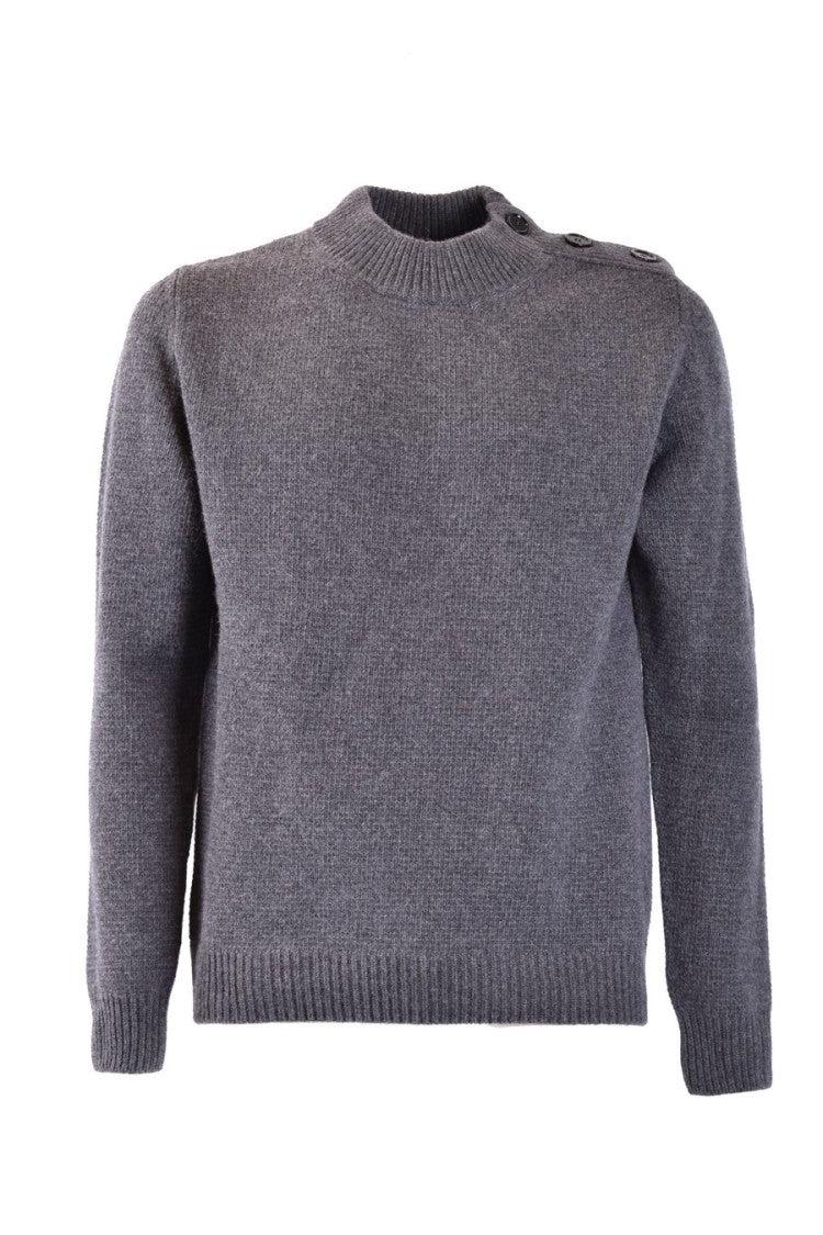 Dondup Textured Knitwear With Shoulder Button Detail