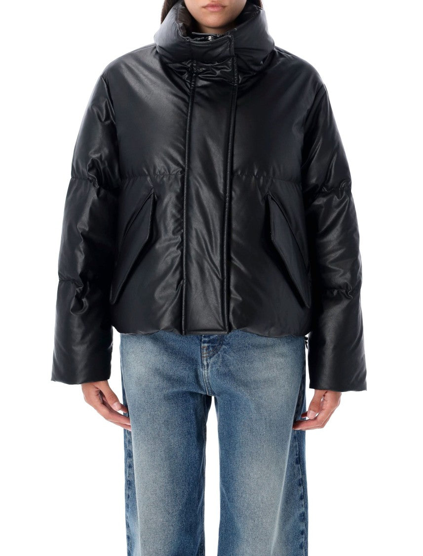 Mm6 By Maison Margiela Downjacket Eco Leather Numbers Black