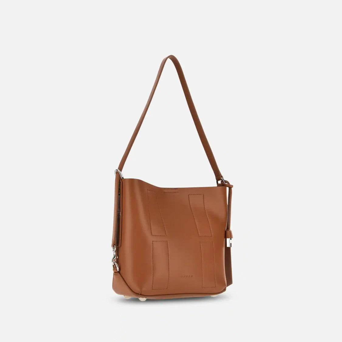 Hogan Refined Brown Leather Hobo Bag