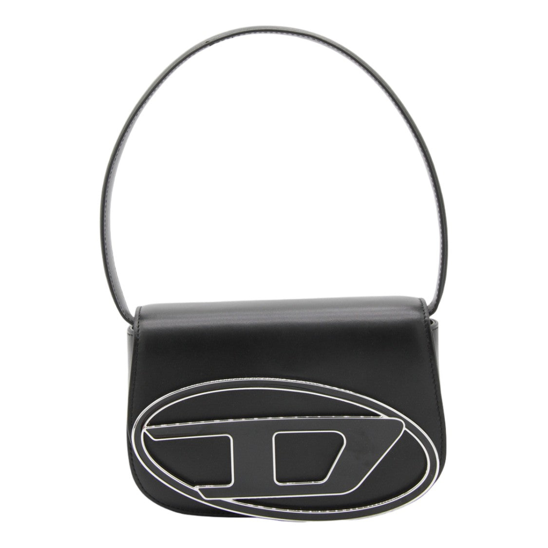 Diesel Black Shoulder Bag With Structured Silhouette And Iconic Emblem